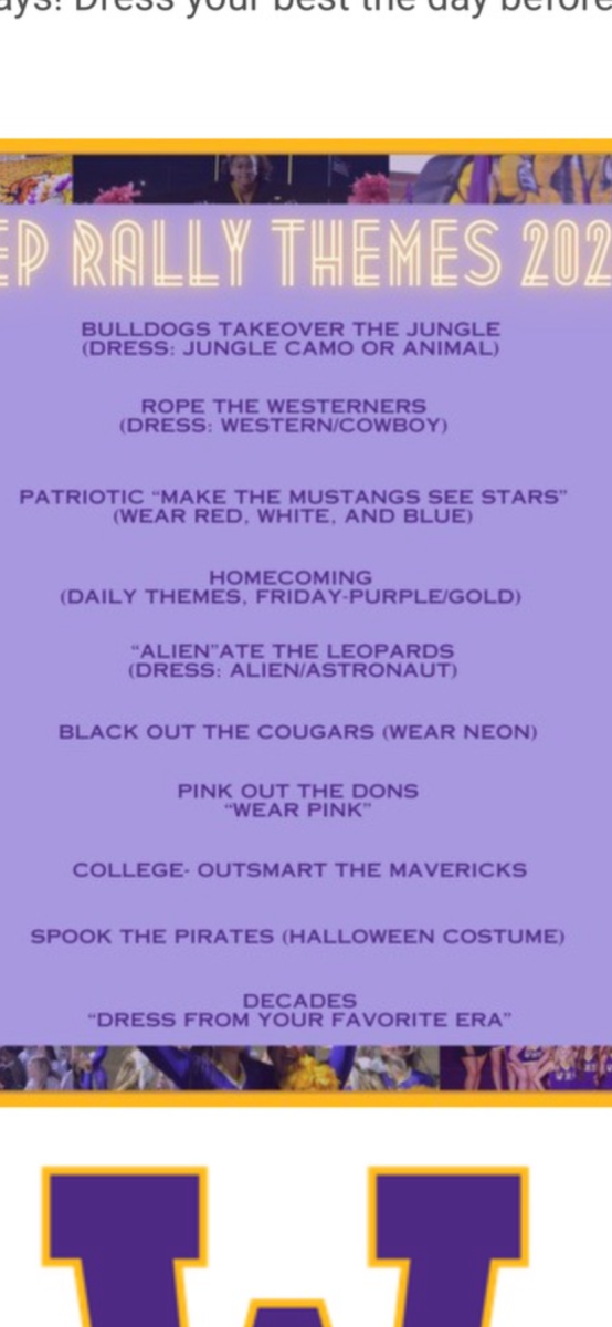 Dress up themes for this semester